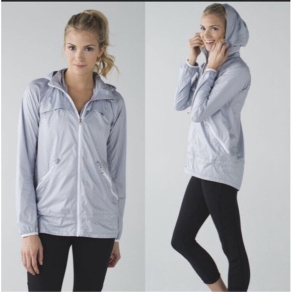 Women's Lululemon Miss Misty Jacket II Packable White Gray pack it up Size 4 - Picture 1 of 9